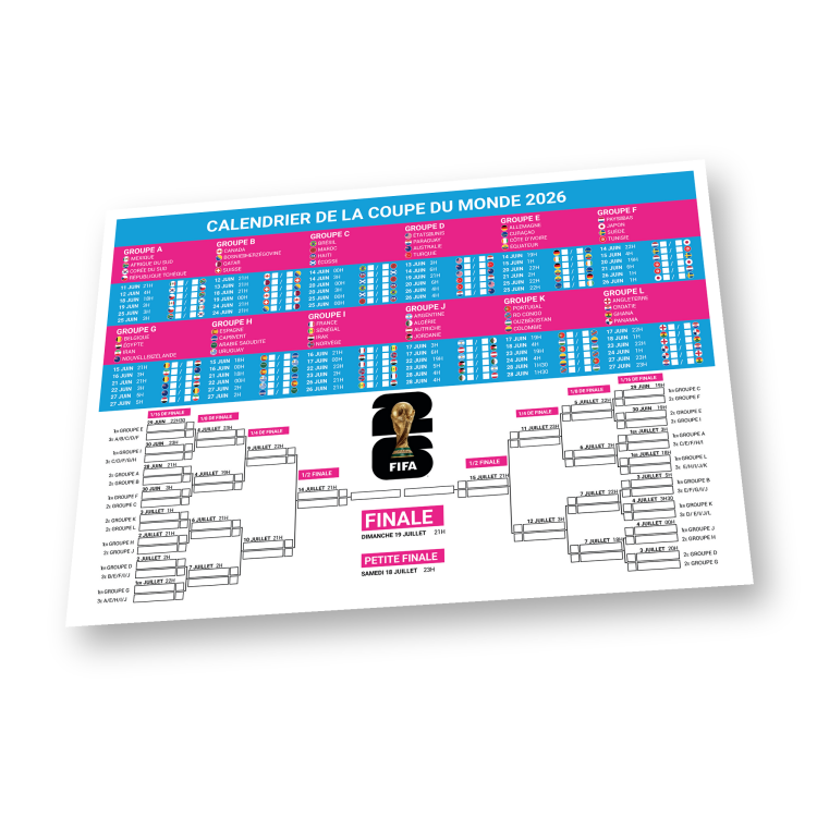 calendriers Coupe du Monde 2026
